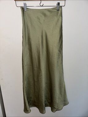 Pixie Market Olive Slip Maxi Skirt